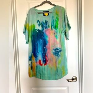 Anthropologie abstract art midi dress Size 8 Medium